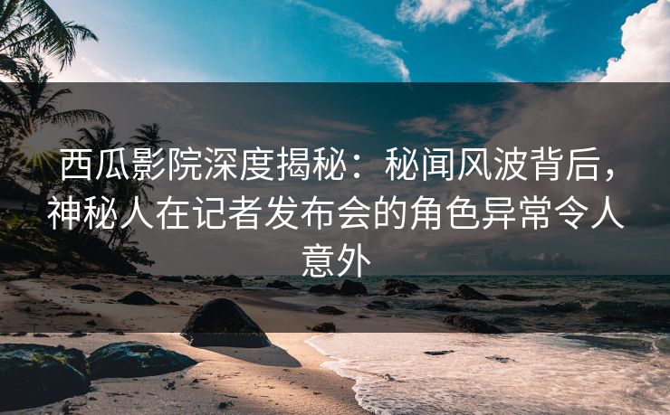 西瓜影院深度揭秘：秘闻风波背后，神秘人在记者发布会的角色异常令人意外