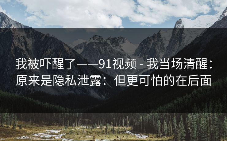 我被吓醒了——91视频 - 我当场清醒：原来是隐私泄露：但更可怕的在后面
