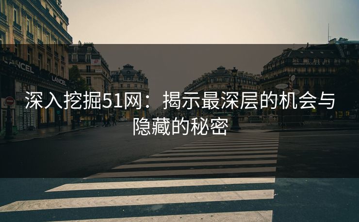 深入挖掘51网：揭示最深层的机会与隐藏的秘密